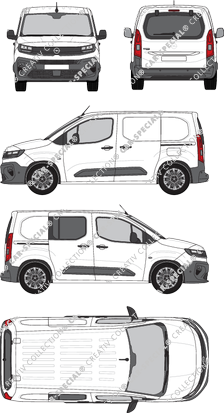 Opel Combo Cargo, Cargo, fourgon, teilverglast rechts, Rear Flap, 2 Sliding Doors (2024)