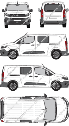 Opel Combo Cargo, Cargo, Kastenwagen, Heck verglast, Doppelkabine, Rear Flap, 2 Sliding Doors (2024)