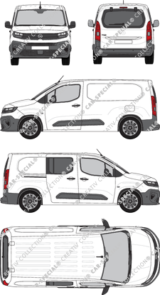 Opel Combo Cargo, Cargo, van/transporter, teilverglast rechts, Rear Flap, 1 Sliding Door (2024)