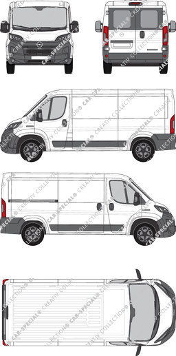 Opel Movano, van/transporter, L2H1, rear window, Rear Wing Doors, 1 Sliding Door (2024)