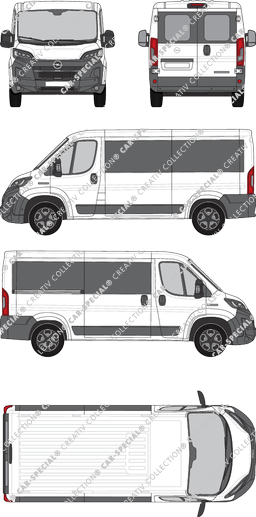 Opel Movano, minibus, L2H1, Rear Wing Doors, 1 Sliding Door (2024)