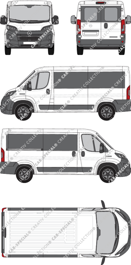 Opel Movano, microbús, L2H1, Rear Wing Doors, 1 Sliding Door (2024)