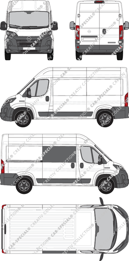 Opel Movano, furgón, L2H2, teilverglast rechts, Rear Wing Doors, 1 Sliding Door (2024)