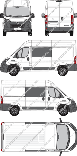 Opel Movano, furgone, L2H2, Doppelkabine, Rear Wing Doors, 1 Sliding Door (2024)