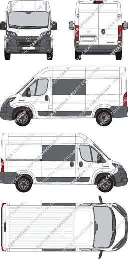 Opel Movano, Kastenwagen, L2H2, Doppelkabine, Rear Wing Doors, 1 Sliding Door (2024)