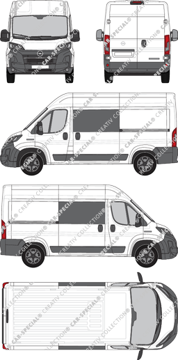 Opel Movano, van/transporter, L2H2, double cab, Rear Wing Doors, 2 Sliding Doors (2024)