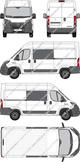 Opel Movano, furgone, L2H2, Doppelkabine, Rear Wing Doors, 2 Sliding Doors (2024)