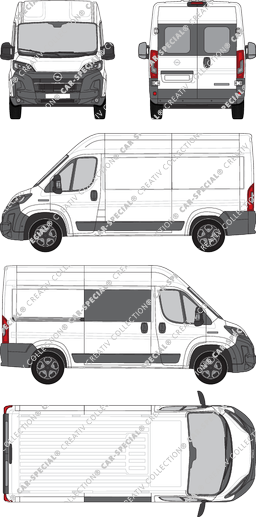 Opel Movano, fourgon, L2H2, teilverglast rechts, Heck vergl., Rear Wing Doors, 1 Sliding Door (2024)