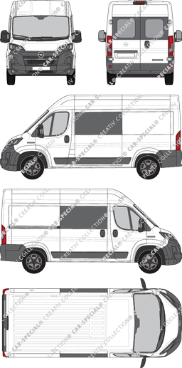 Opel Movano, fourgon, L2H2, Heck verglast, double cabine, Rear Wing Doors, 1 Sliding Door (2024)