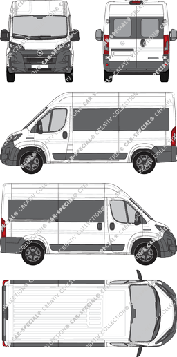 Opel Movano, minibus, L2H2, Rear Wing Doors, 1 Sliding Door (2024)