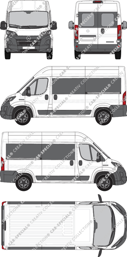 Opel Movano, microbús, L2H2, Rear Wing Doors, 2 Sliding Doors (2024)