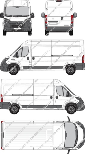 Opel Movano, fourgon, L3H2, Rear Wing Doors, 2 Sliding Doors (2024)