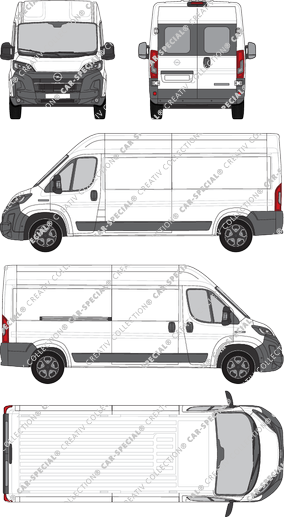 Opel Movano, van/transporter, L3H2, rear window, Rear Wing Doors, 1 Sliding Door (2024)