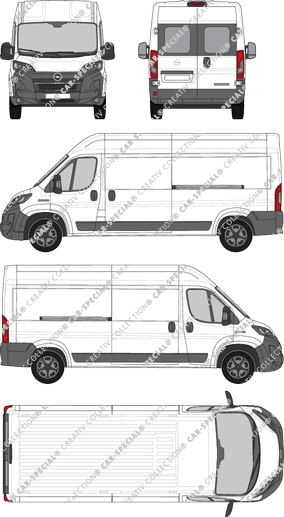 Opel Movano, fourgon, L3H2, Heck verglast, Rear Wing Doors, 2 Sliding Doors (2024)