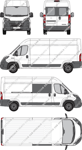 Opel Movano, fourgon, L3H2, teilverglast rechts, Heck vergl., Rear Wing Doors, 1 Sliding Door (2024)