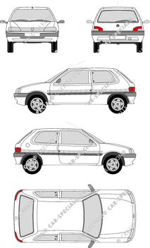 Peugeot 106 Hayon, 1992–1996 (Peug_002)