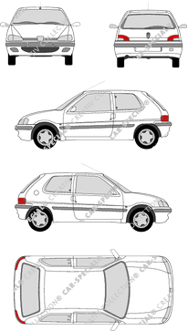 Peugeot 106, Hatchback, 3 Doors (1996)