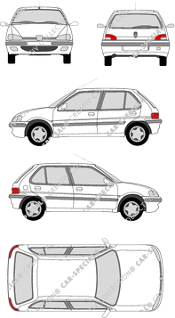 Peugeot 106 Hayon, 1996–2003 (Peug_006)