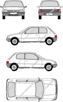 Peugeot 205, Kombilimousine, 3 Doors