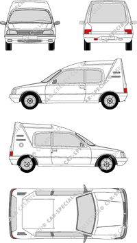 Peugeot 205 Multi, Multi, Kombi, 3 Doors