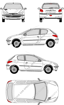 Peugeot 206, Kombilimousine, 3 Doors