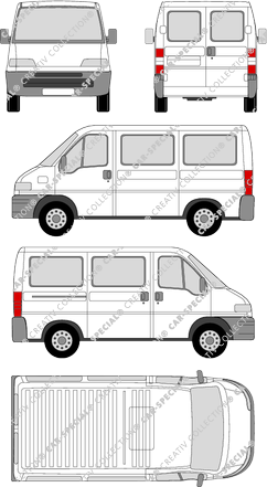 Peugeot Boxer 270 C, 270 C, Kleinbus, kurz, Rear Wing Doors, 1 Sliding Door (1994)