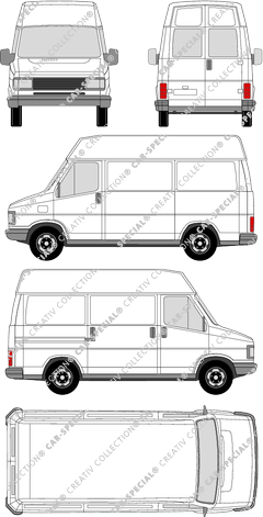 Peugeot J5, van/transporter, short, rear window, Rear Wing Doors (1982)