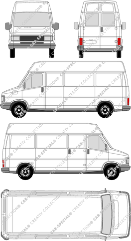 Peugeot J5 single door, rear, single door, rear, van/transporter, high roof, long, rear window, Rear Wing Doors (1982)