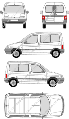 Peugeot Partner, Kleinbus, vitré (1996)