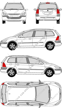 Peugeot 307 Break, Break, 5 Doors (2002)