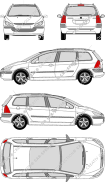 Peugeot 307 SW combi, 2002–2005 (Peug_066)