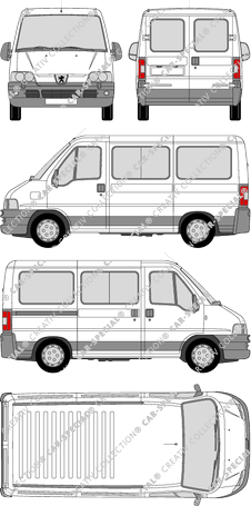 Peugeot Boxer 290 C/330 C, 290 C/330 C, minibus, short, glazed, 1 Sliding Door (2002)