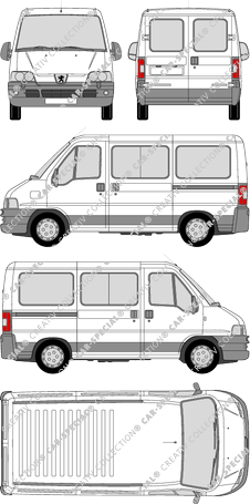 Peugeot Boxer 290 C/330 C, 290 C/330 C, Kleinbus, kurz, vitré, 2 Sliding Doors (2002)