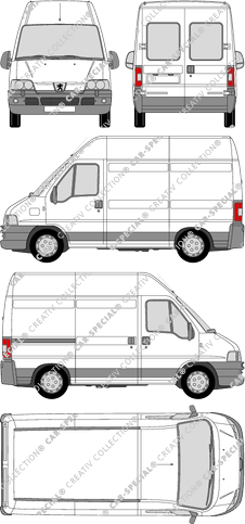 Peugeot Boxer 290 CS/330 CS, 290 CS/330 CS, furgón, tejado alto, paso de rueda corto, ventana de parte trasera, 1 Sliding Door (2002)