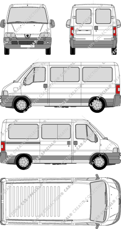 Peugeot Boxer 330 M, 330 M, minibus, intermediate, glazed, 1 Sliding Door (2002)
