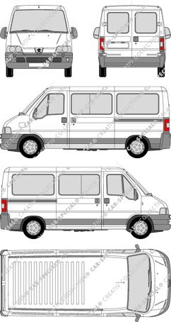 Peugeot Boxer 330 M, 330 M, minibus, intermediate, glazed, 2 Sliding Doors (2002)