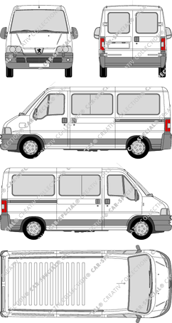 Peugeot Boxer 330 M, 330 M, Kleinbus, mittellang, verglast, 2 Sliding Doors (2002)