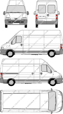 Peugeot Boxer 330 LH/350 LH, 330 LH/350 LH, van/transporter, long wheelbase, rear window, 1 Sliding Door (2002)