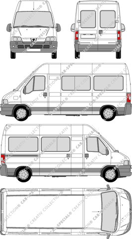 Peugeot Boxer 350 LH, 350 LH, minibus, intermediate, glazed, 1 Sliding Door (2002)
