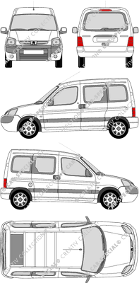 Peugeot Partner, furgone, Rear Flap, 2 Sliding Doors (2002)