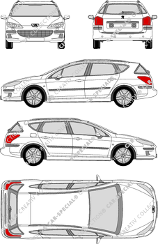 Peugeot 407 SW Station wagon, 2004–2011 (Peug_135)