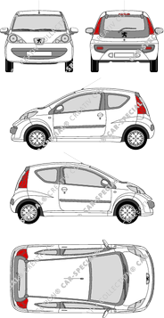 Peugeot 107 Kombilimousine, 2005–2011 (Peug_147)