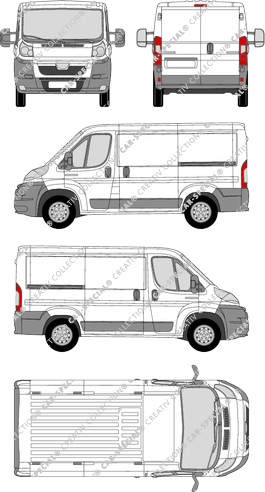 Peugeot Boxer, van/transporter, L1H1, Rear Wing Doors, 2 Sliding Doors (2006)