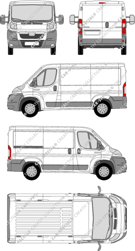 Peugeot Boxer, fourgon, L1H1, Rear Wing Doors, 1 Sliding Door (2006)