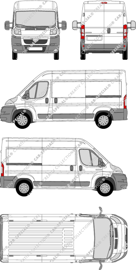 Peugeot Boxer, van/transporter, L2H2, Rear Wing Doors, 2 Sliding Doors (2006)