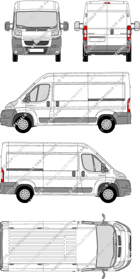 Peugeot Boxer, Kastenwagen, L2H2, Rear Wing Doors, 2 Sliding Doors (2006)