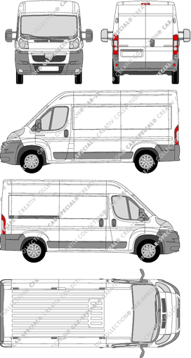 Peugeot Boxer, furgone, L2H2, Rear Wing Doors, 1 Sliding Door (2006)