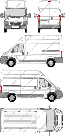 Peugeot Boxer, van/transporter, L2H3, Rear Wing Doors, 2 Sliding Doors (2006)
