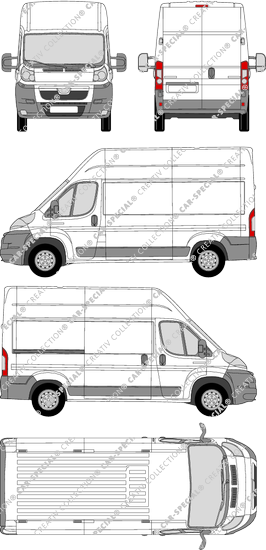 Peugeot Boxer, Kastenwagen, L2H3, Rear Wing Doors, 1 Sliding Door (2006)