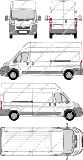 Peugeot Boxer, van/transporter, L3H3, Rear Wing Doors, 2 Sliding Doors (2006)